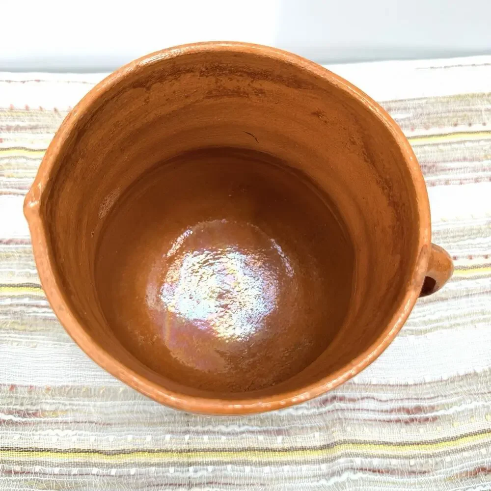 Mexican Ollas De Barro Terracotta Red Clay Pitcher Floral Design